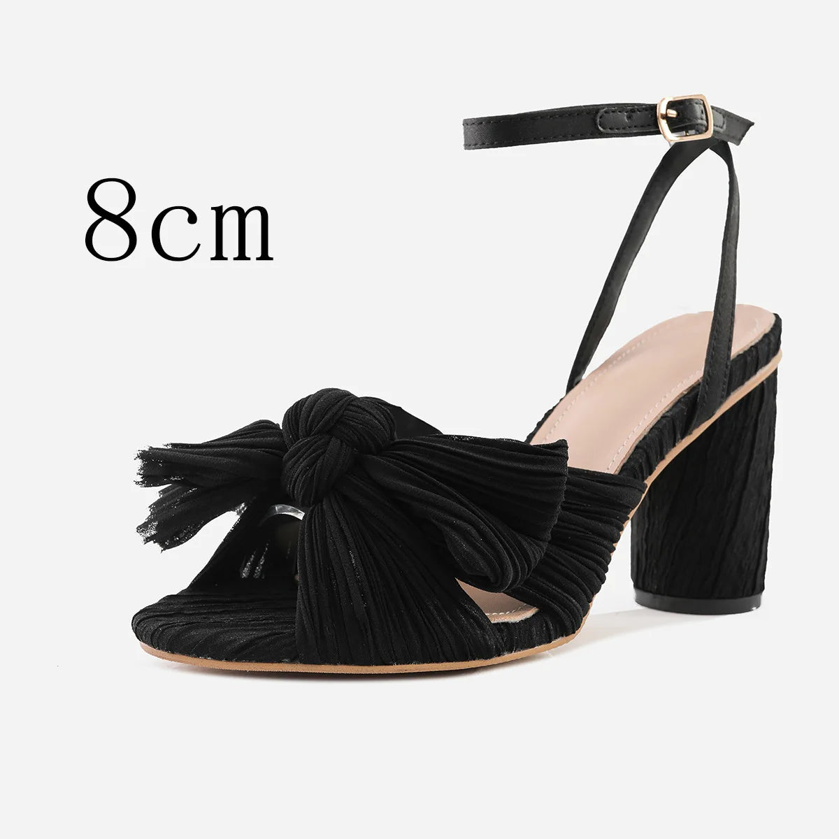Cute Bow High Heel Sandals – Round Heel Formal Party Shoes for Women