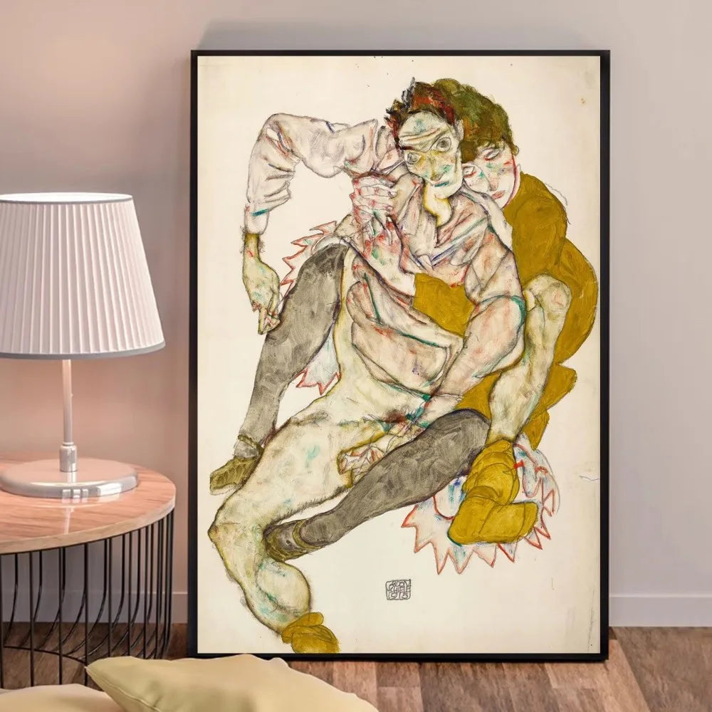 Egon Schiele Body Color Delineation Sketch Figure Poster Good Quality Prints and Posters HD Quality Poster Wall Art Painting