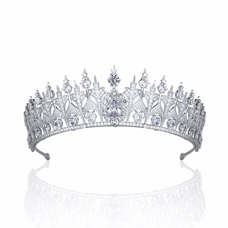 Zirconia Dutch Sapphire Replica Tiara Blue Crystal Queen Tiara for Women | Royal Wedding & Formal Hair Accessory