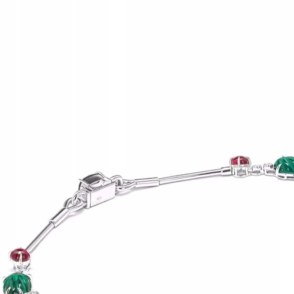 Colorful necklace with floral designs on a White background, featuring the brand 'KQDANCE'.