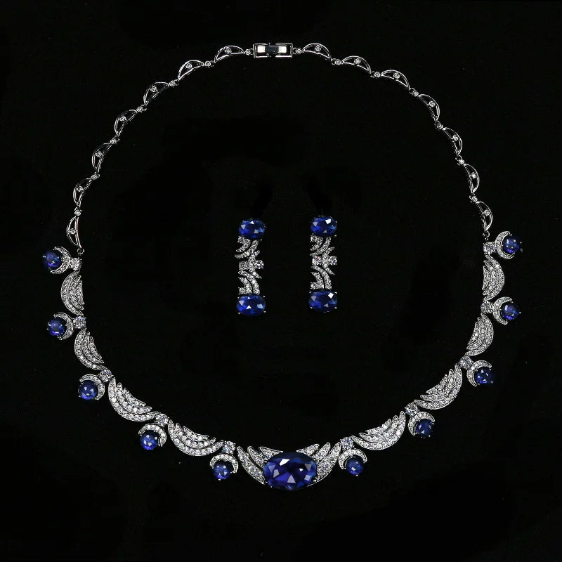 Beautiful Full Micro Cubic Zirconia Pave Dubai Bridal Jewelry Set for Women Wedding & Party Dress Accessories (Model N-1558)