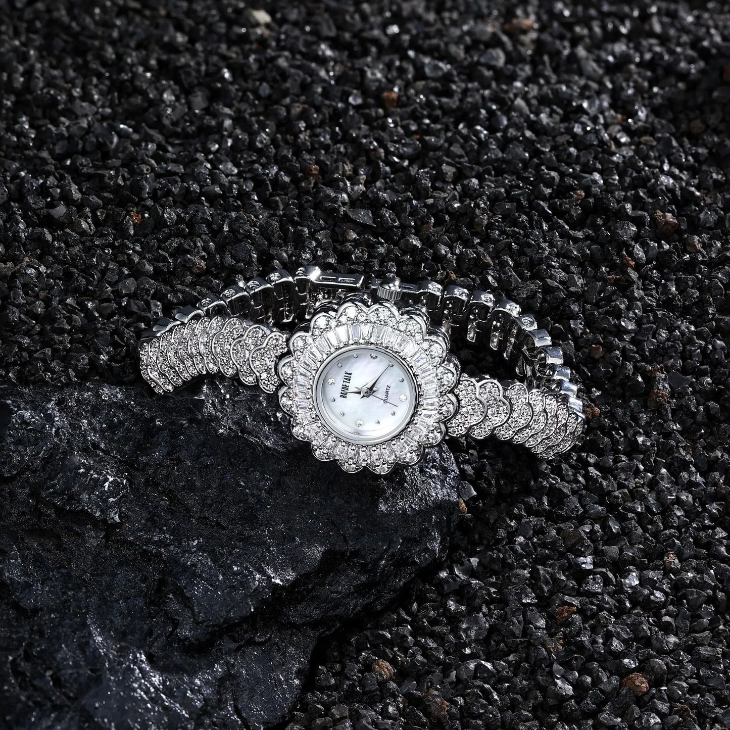 HER JEWELIFE 19cm Length Watch for Women AAA Cubic Zircon Full Crystal Watch for Wedding Party Jewelry Japan Movement Waterproof