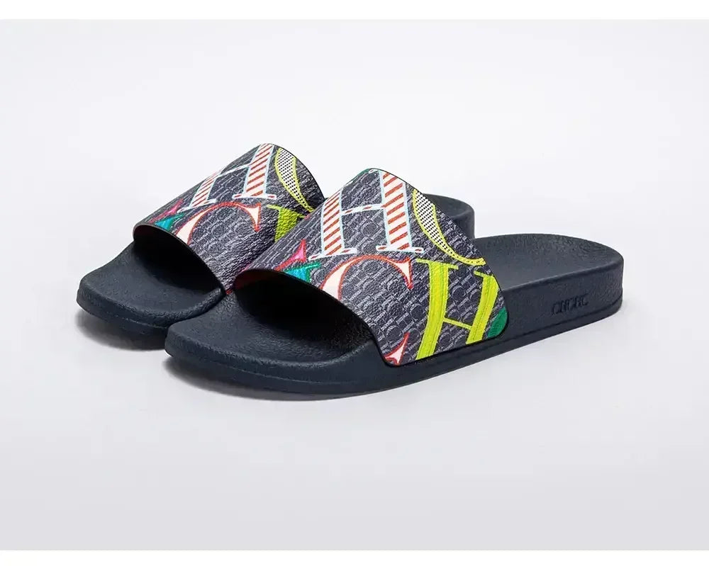 Luxury Brand Women's Slippers Classic Letter Printed Design Simple Casual New PVC Outdoor Fashion Women's Flip Flops