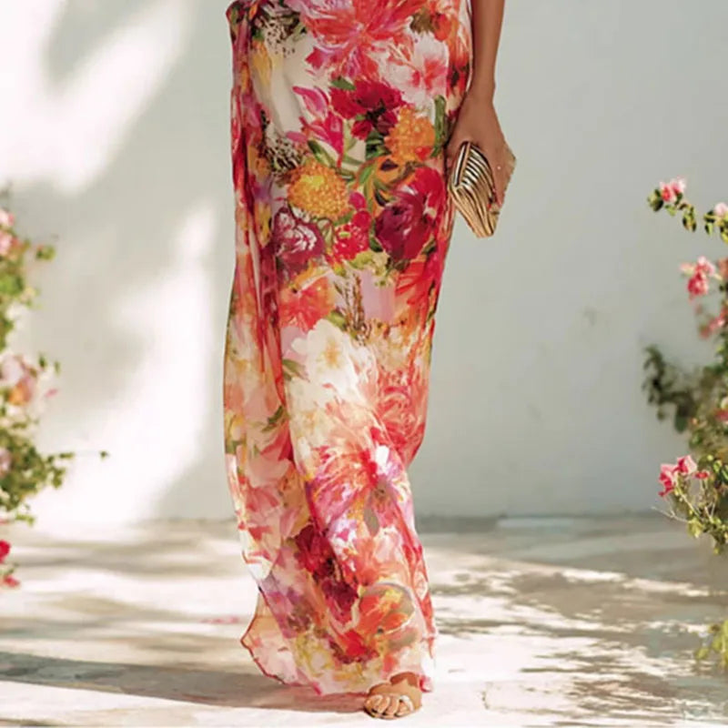 Floral Print Sleeveless Bodycon Summer Dress