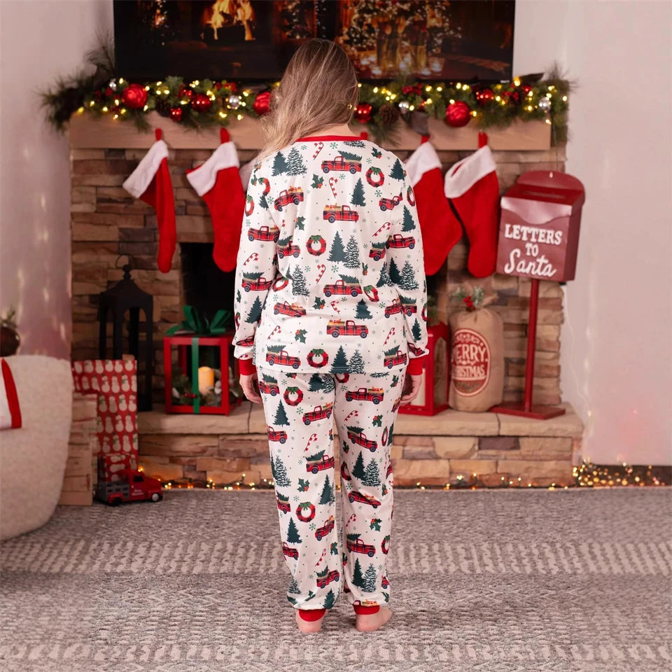 Casual Winter Cotton Family Matching Christmas Pajamas – Parent-Child Sleepwear & Couple Loungewear Sets