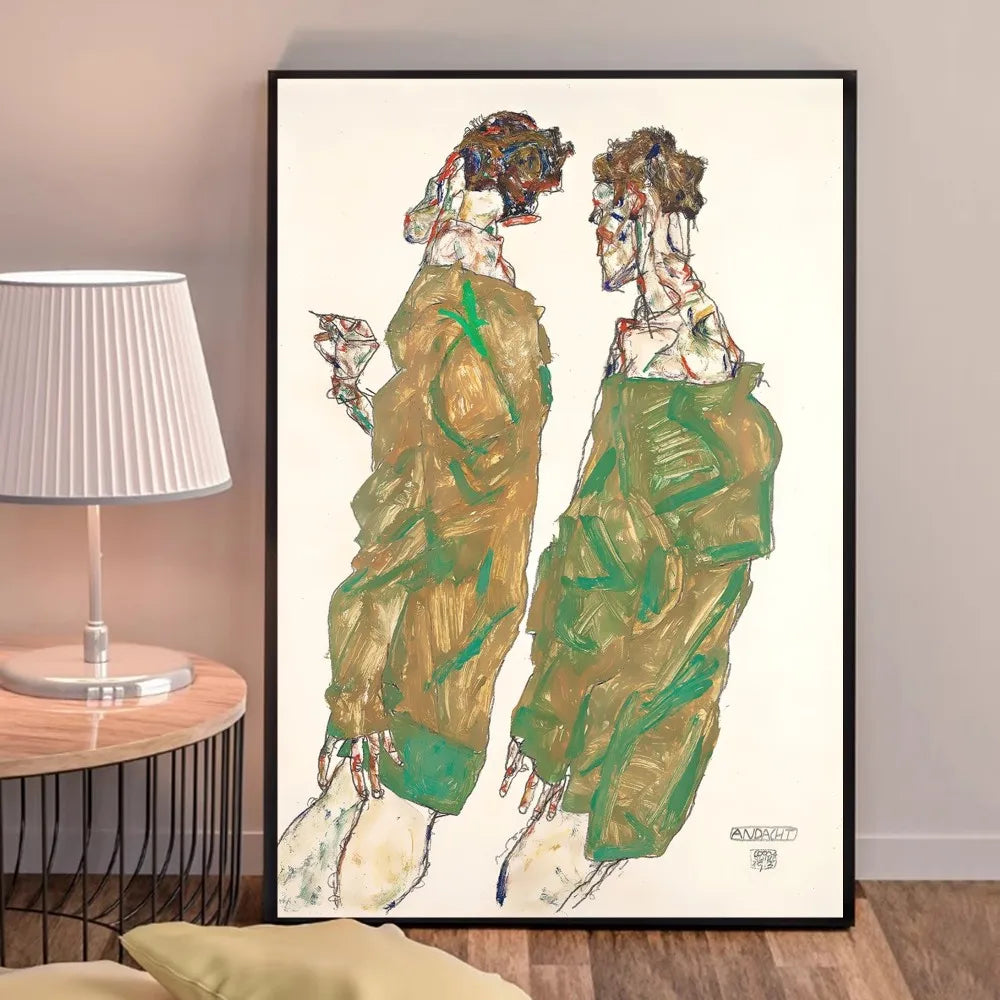 Egon Schiele Body Color Delineation Sketch Figure Poster Good Quality Prints and Posters HD Quality Poster Wall Art Painting