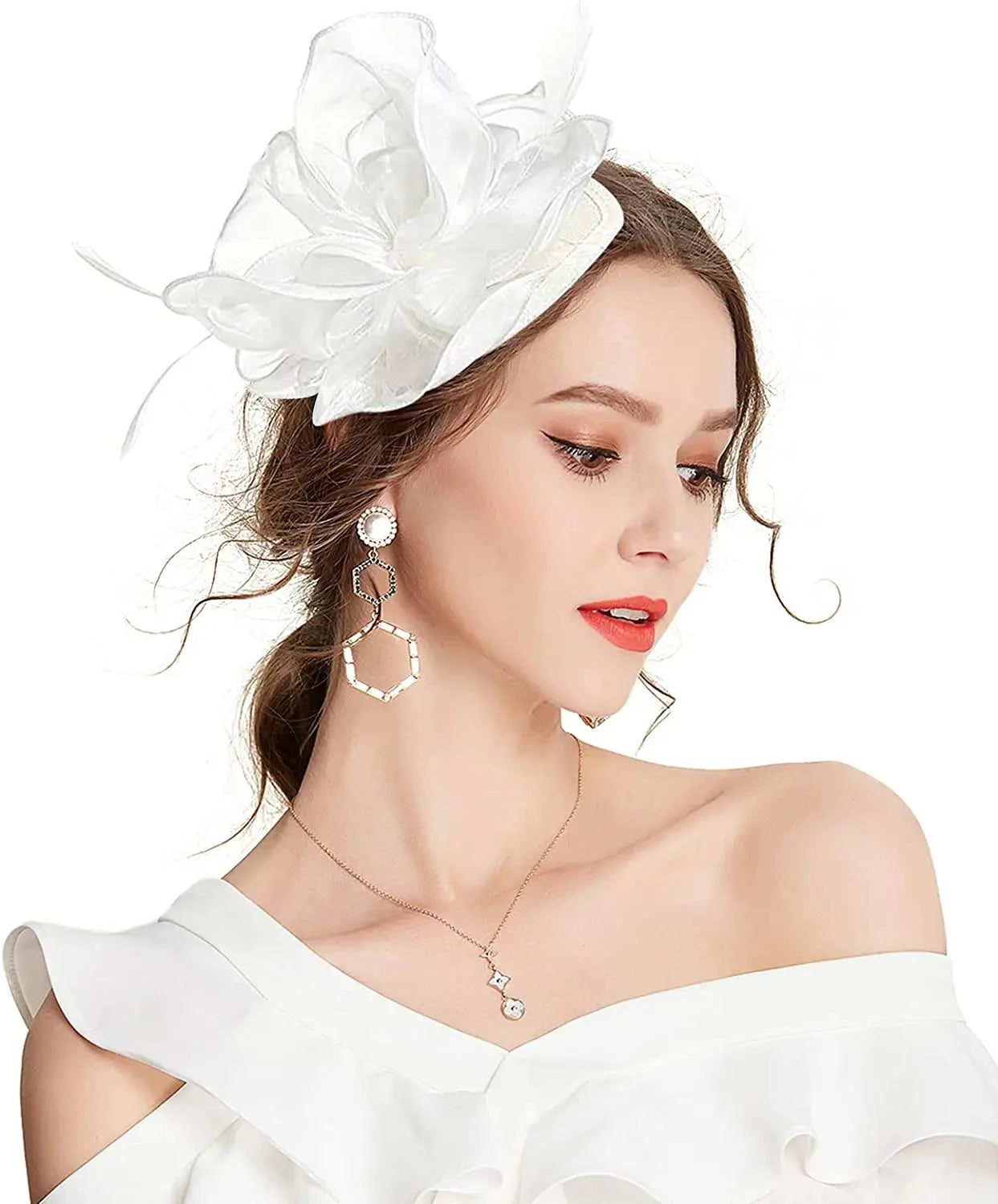 Fascinator Hats for Women  -  Feather Headwear for Tea Parties, Kentucky Derby, Weddings & Church Events