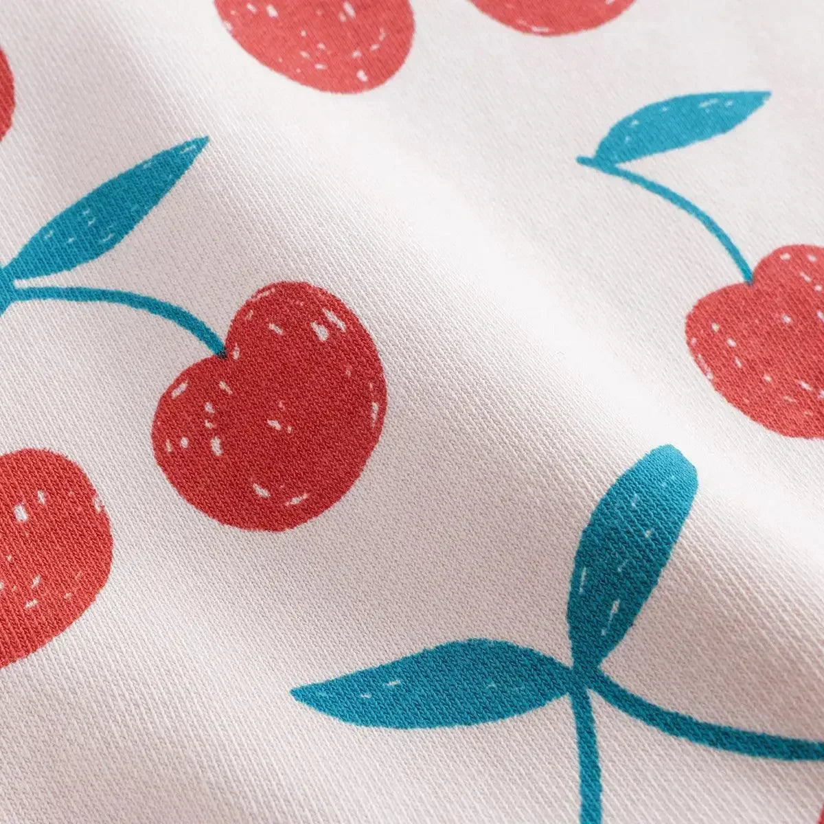 Girls Long Lantern Sleeve Sweatshirts Cherry Printed Round Neck Shirts Soft Cute Pullover Tops 231238