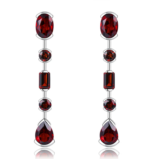 Natural Aquamarine Sterling Silver Drop Earrings 3.5 Carats Light Blue Aquamarine Gemstone Top Quality S925 Jewelry Design - HER SHOP