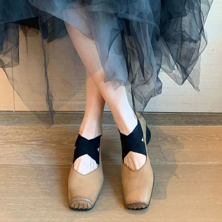 2025 Fashion Elastic Band Footwear Low Heel Ballet Flats Shoes For Women Soft Female Shallow Ladies Heeled Pumps Slip On Shoes