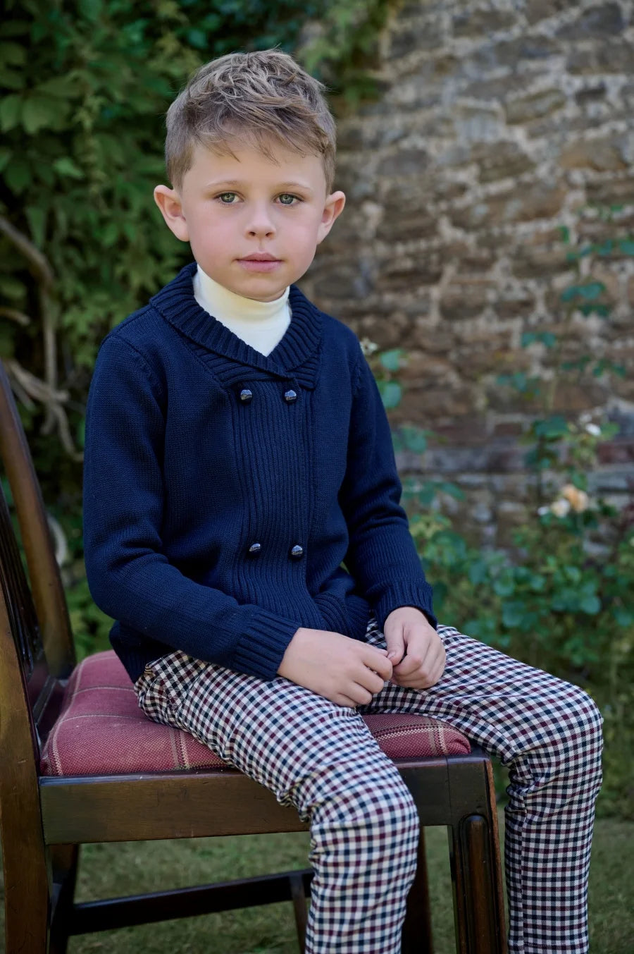 Burgundy Collection Shabbos cotton print Smocking dress check shirt soft wool knitting family match clothes boys girls