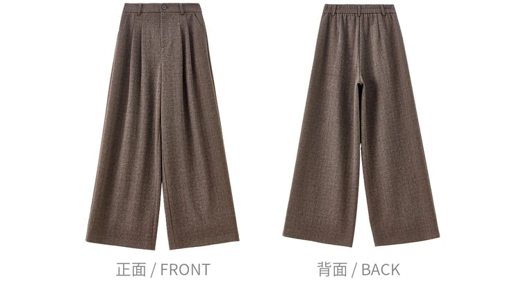 Elegant Knit Wide-Leg Pants – Autumn Office Casual Trousers for Women
