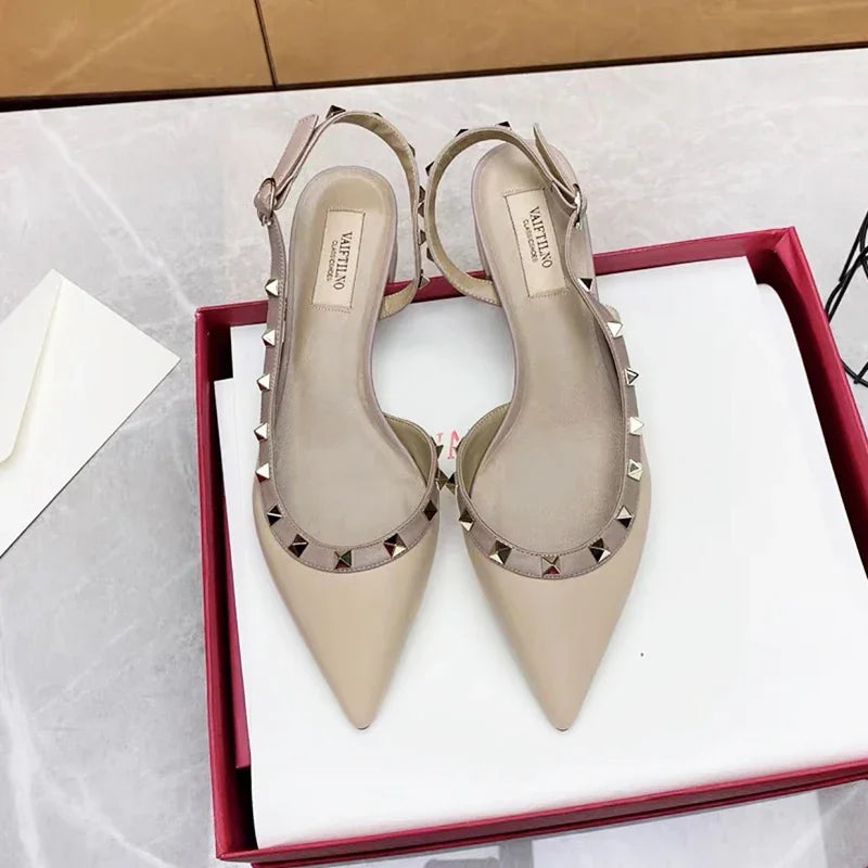 Luxury Gladiator Sandals for Women | Designer Rivet Slingbacks | Chunky 3cm Heel Summer Sandals