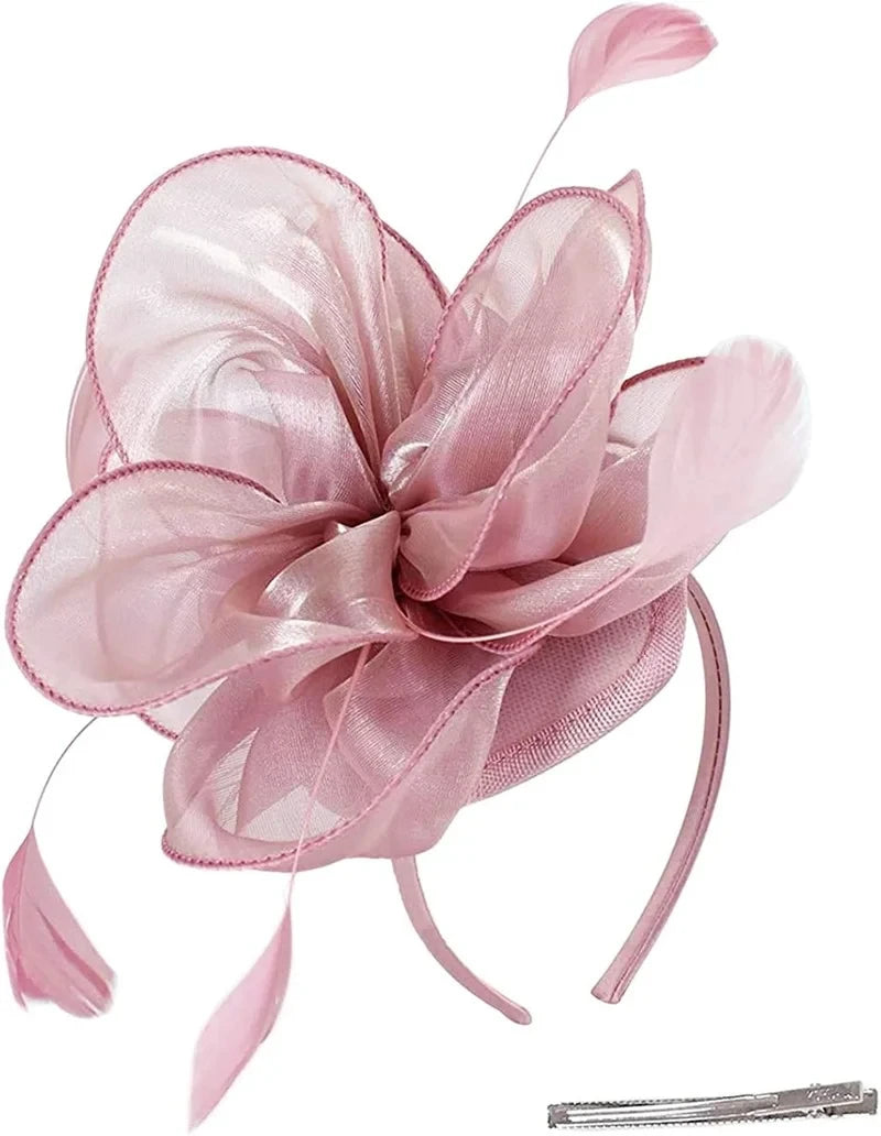 Fascinator Hats for Women  -  Feather Headwear for Tea Parties, Kentucky Derby, Weddings & Church Events