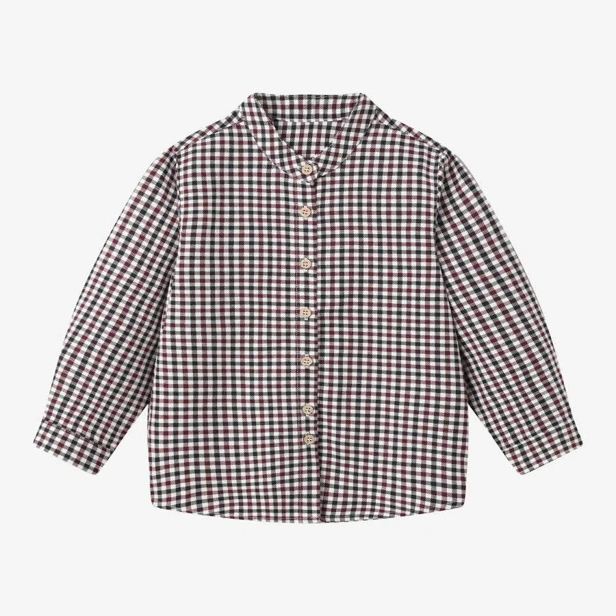 Burgundy Collection Shabbos cotton print Smocking dress check shirt soft wool knitting family match clothes boys girls