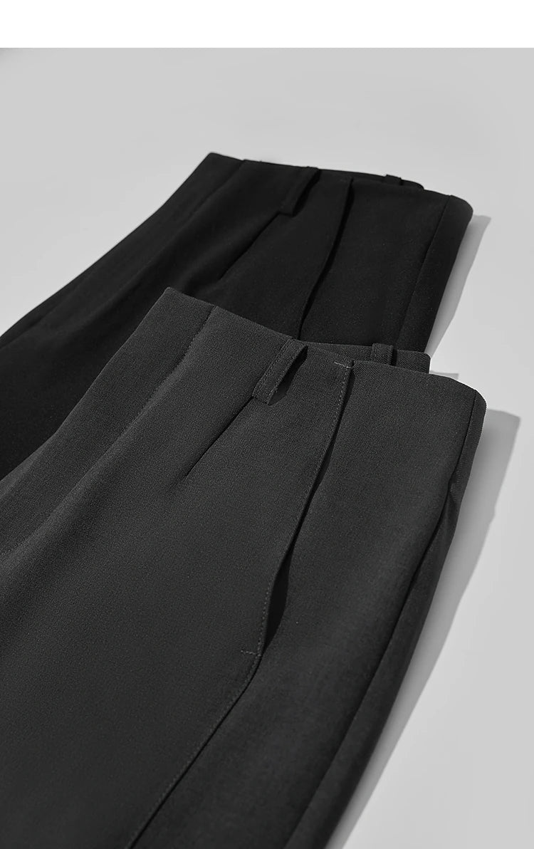 Elegant Minimalist Office Wide Leg Pants – Women’s Luxury Casual Loose Straight Trousers 2025 New Collection