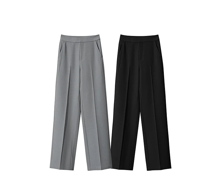 Minimalist Women’s High-Waist Pants – Elegant Office Lady Loose Trousers 2025 Autumn Collection