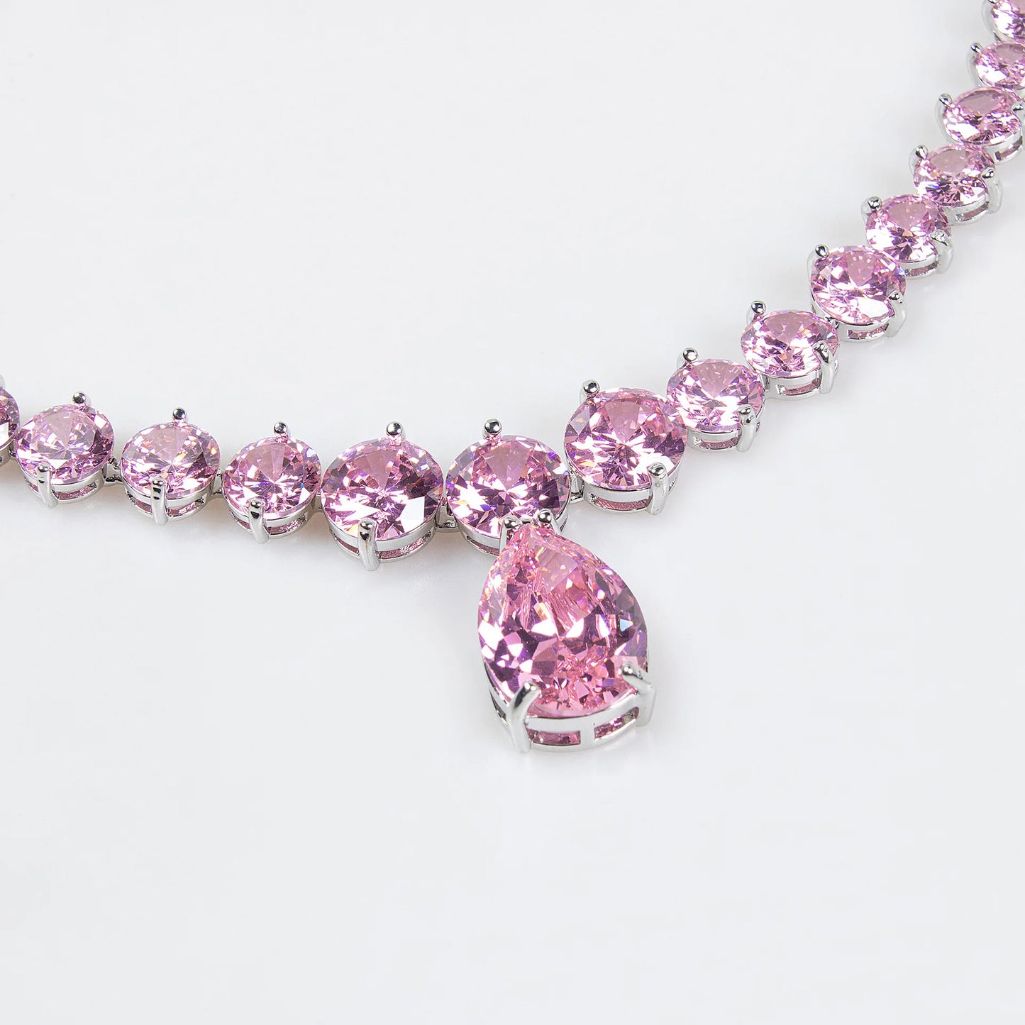 Water Drop Zircon Bridal Jewelry Set Pendant Necklace & Earrings for Wedding Dress or Any Special Occasion