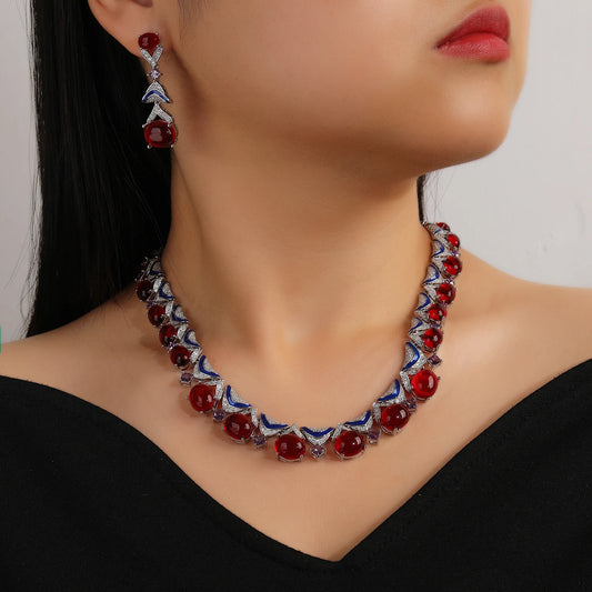 Luxury Cubic Zirconia Necklace & Earring Set for Women - HER SHOP