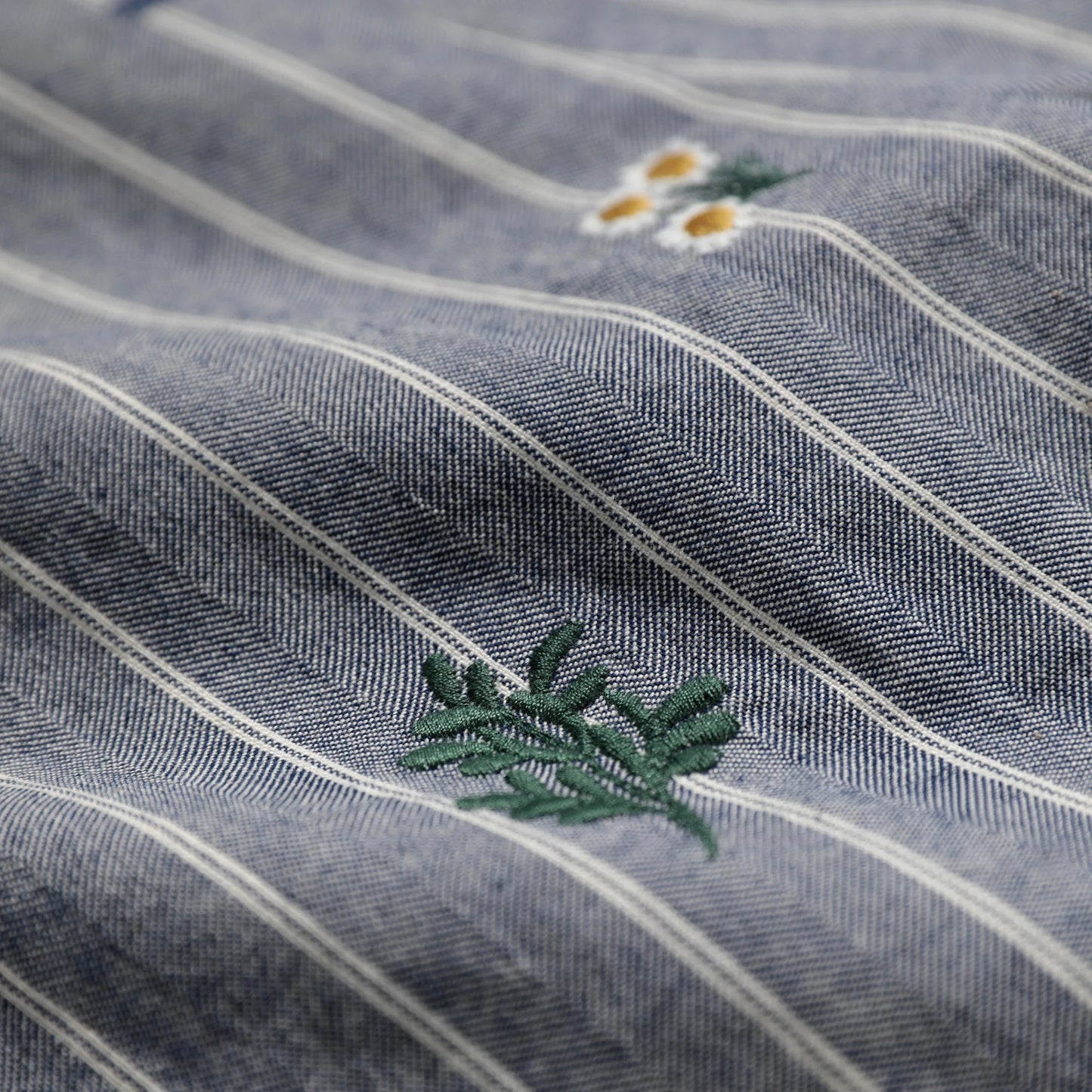 Urban Bohemian Chic Blue Striped Embroidered Blazer