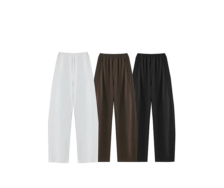 Minimalist Cotton Knit Wide Leg Pants – Loose Casual Trousers for Women