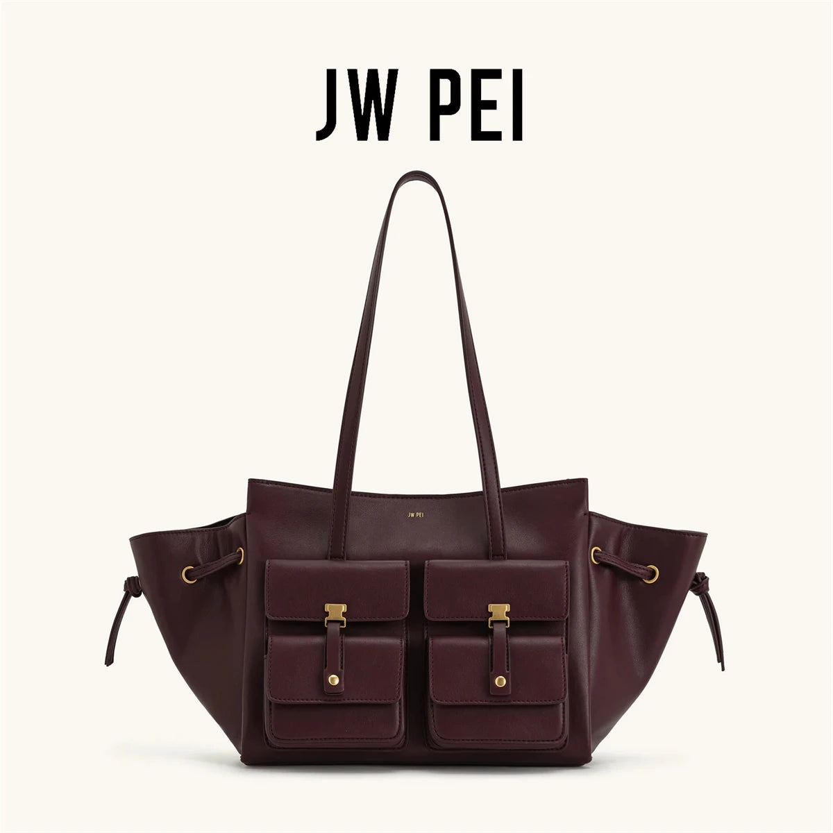 JW PEI Women's Large Capacity Crossbody Bag, Black Motorcycle Style Single Shoulder Handbag, Versatile Purse for Daily Commute