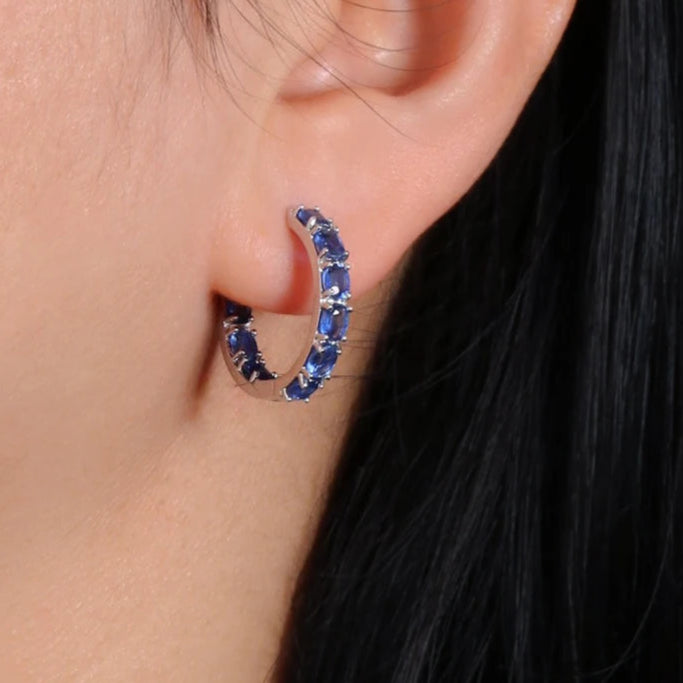 Classic design Natural blue Kyanite earrings 925 silver fine jewelry light luxury elegant birthday gifts for women and girls