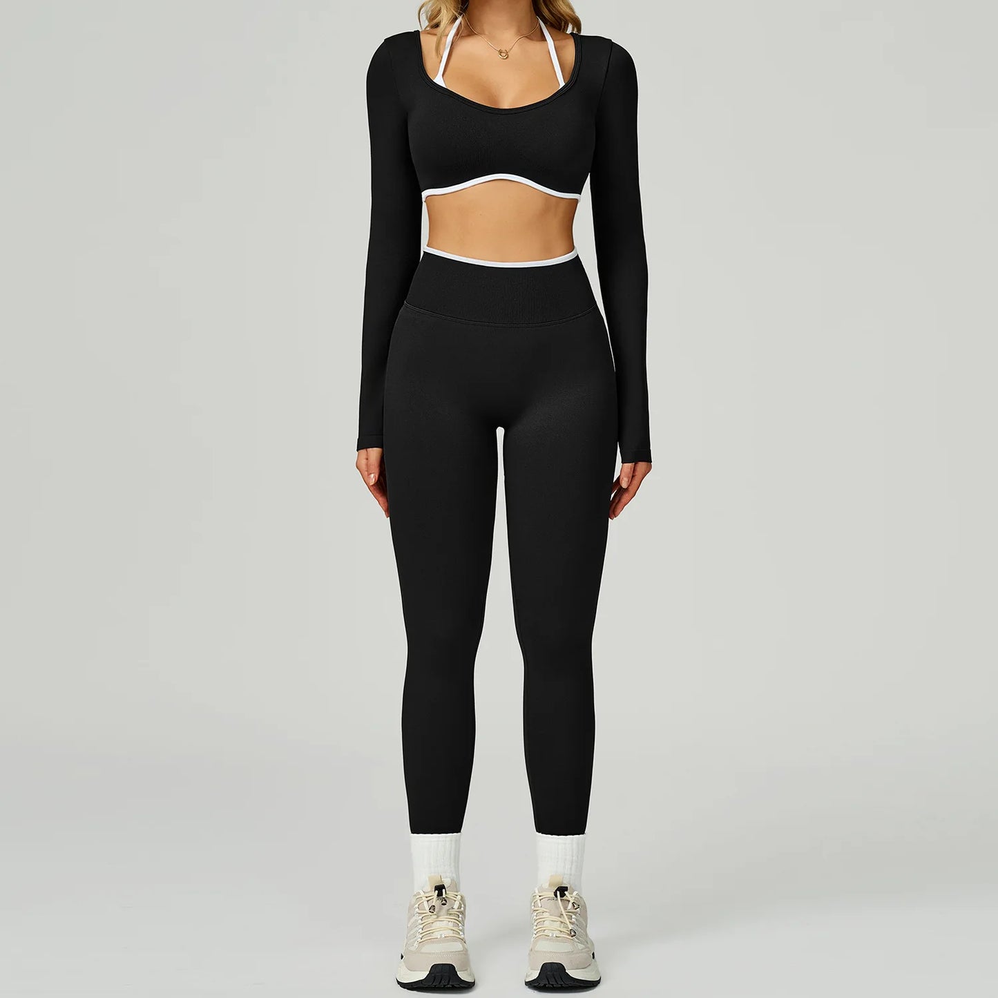 Seamless Yoga Set 2PCS Gym Workout Clothes Women Tracksuit Push Up Bra High Waist Leggings Fitness Top Sportswear Sports Suits