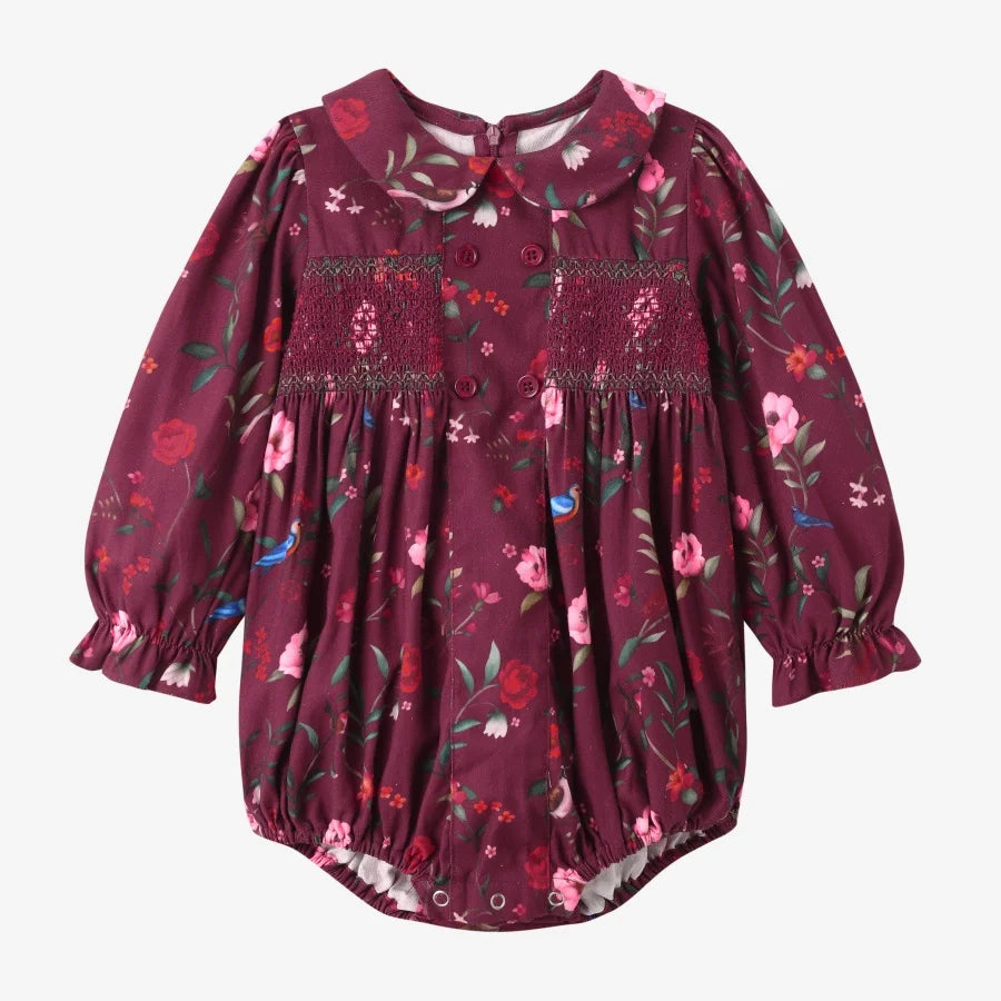 Burgundy Collection Shabbos cotton print Smocking dress check shirt soft wool knitting family match clothes boys girls