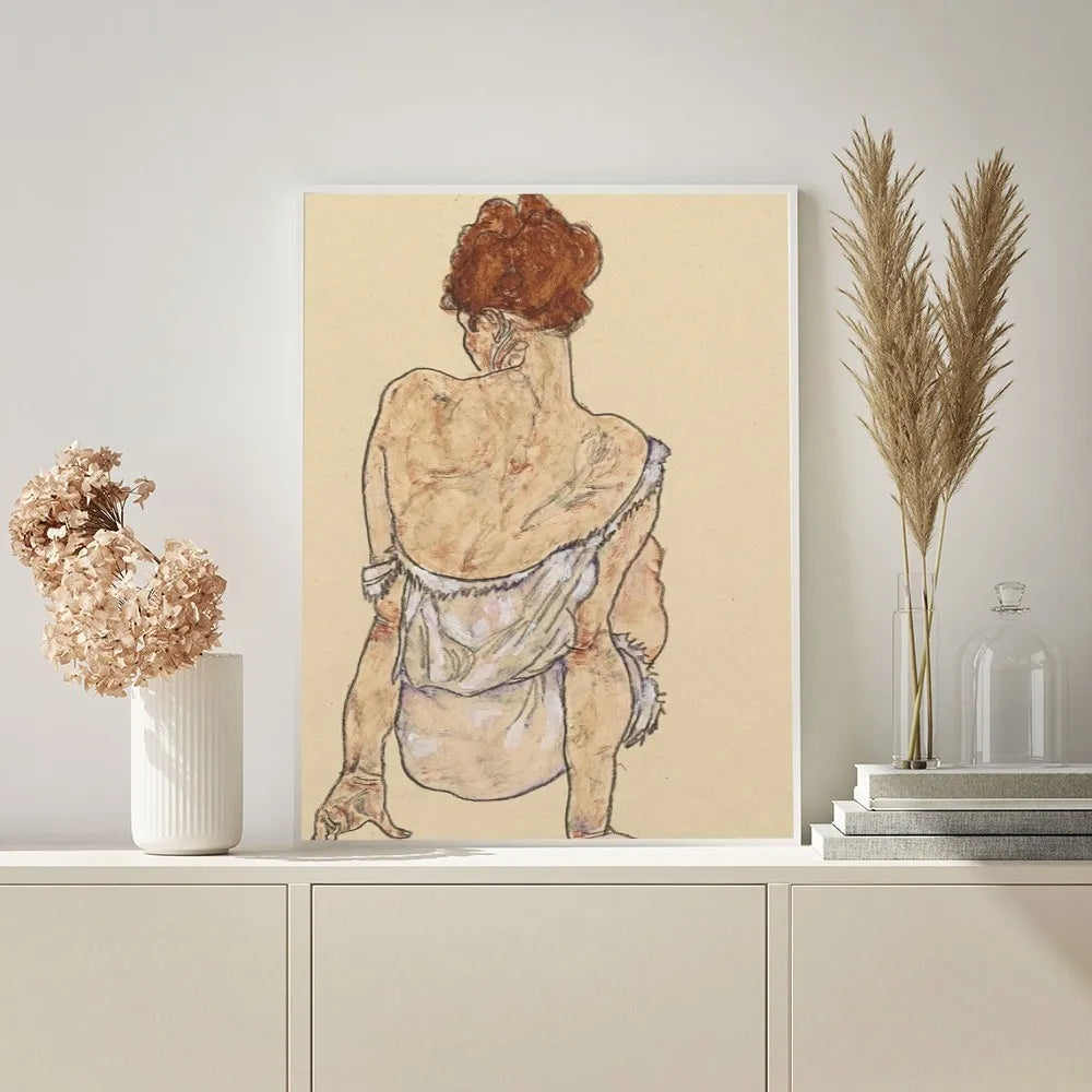 1pc E-Egon S-Schiele Self-adhesive Art Poster Waterproof Paper Sticker Coffee House Bar Room Wall Decor