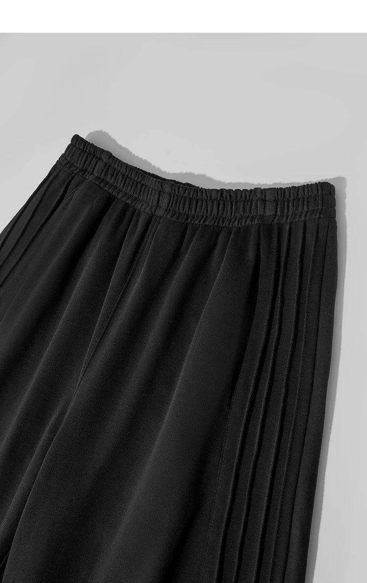 Minimalist Cotton Knit Wide Leg Pants – Loose Casual Trousers for Women