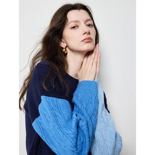 Women's Multi-Color Woolen Pullover Sweater – Trendy Round Neck Sweater for Autumn - HER SHOP