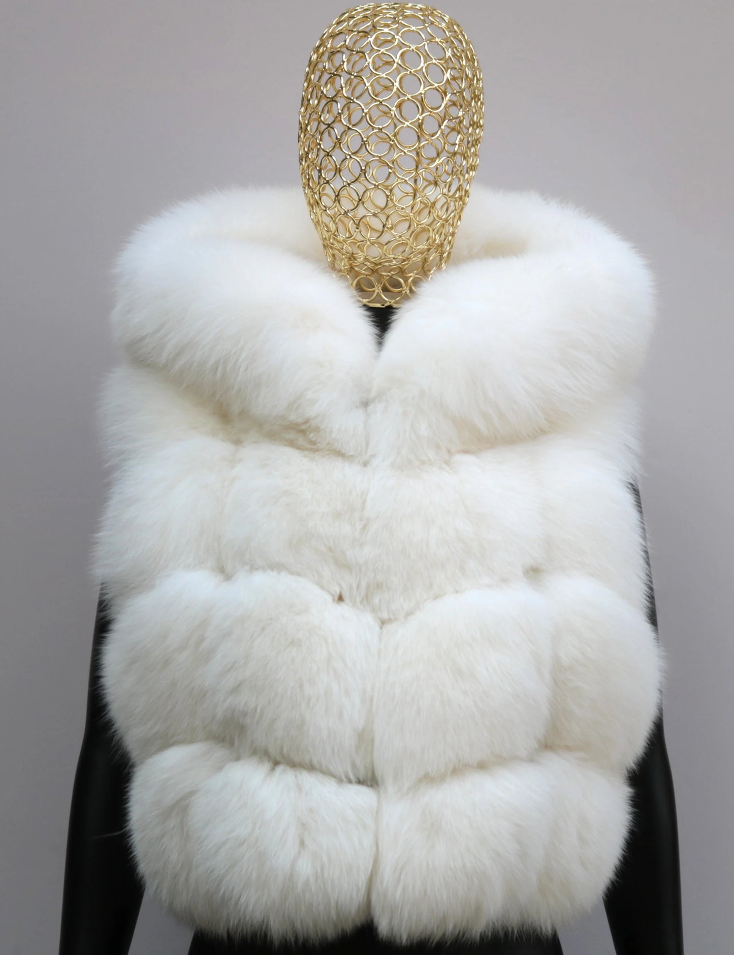 Real Fox Fur Vest Women's Genuine Silver Fox Short Jacket Sleeveless Hooded Fashion Casual Coats