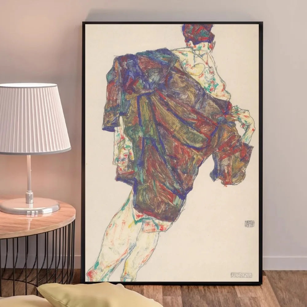 Egon Schiele Body Color Delineation Sketch Figure Poster Good Quality Prints and Posters HD Quality Poster Wall Art Painting