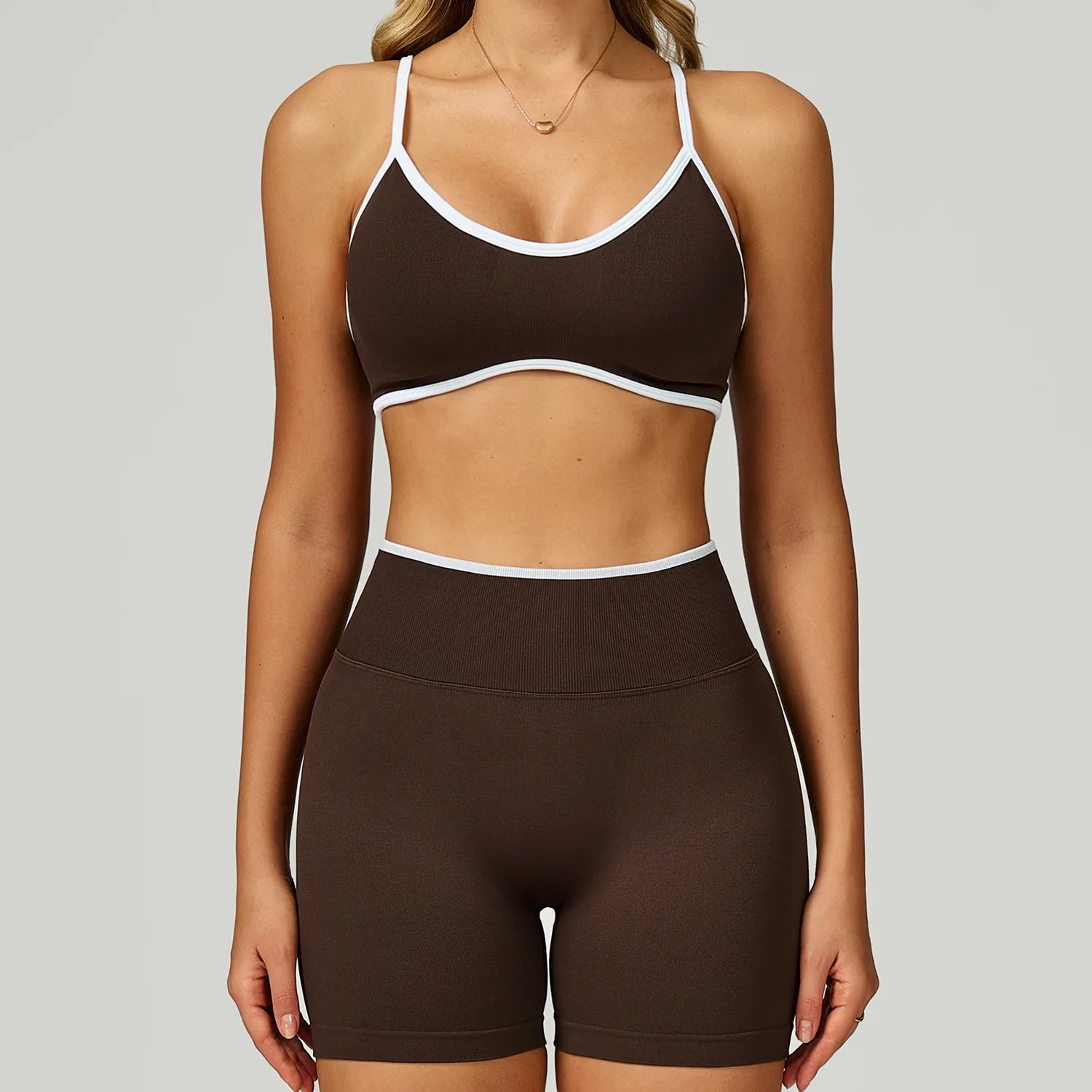 Seamless Yoga Set 2PCS Gym Workout Clothes Women Tracksuit Push Up Bra High Waist Leggings Fitness Top Sportswear Sports Suits