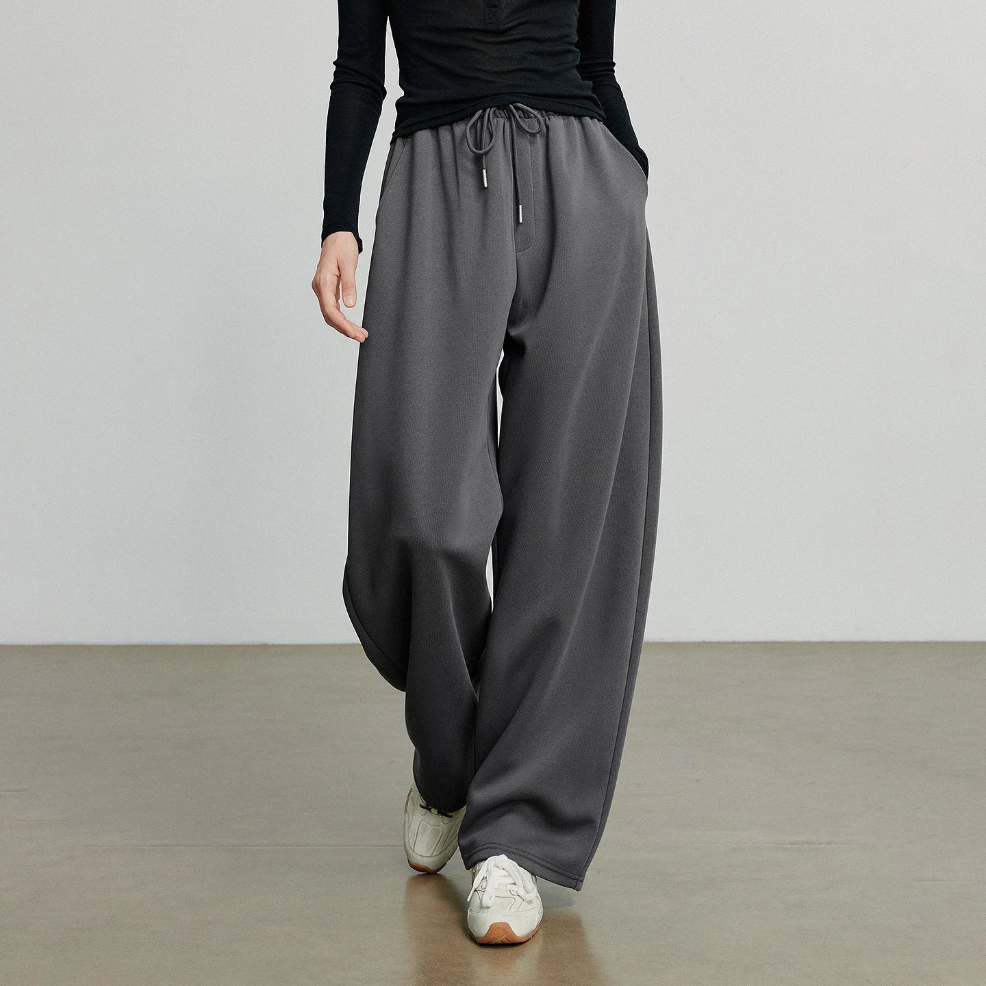 Autumn Elastic Waist Sweatpants – Women’s Wide-Leg Straight Cotton Sports Pants - HER SHOP