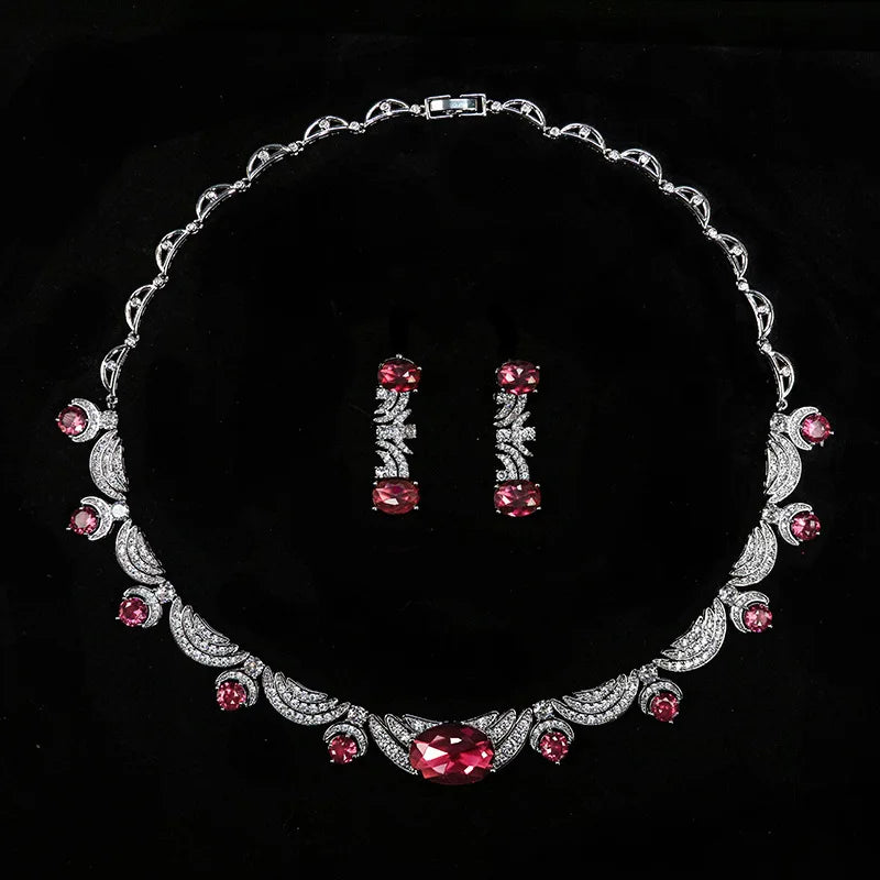 Beautiful Full Micro Cubic Zirconia Pave Dubai Bridal Jewelry Set for Women Wedding & Party Dress Accessories (Model N-1558)