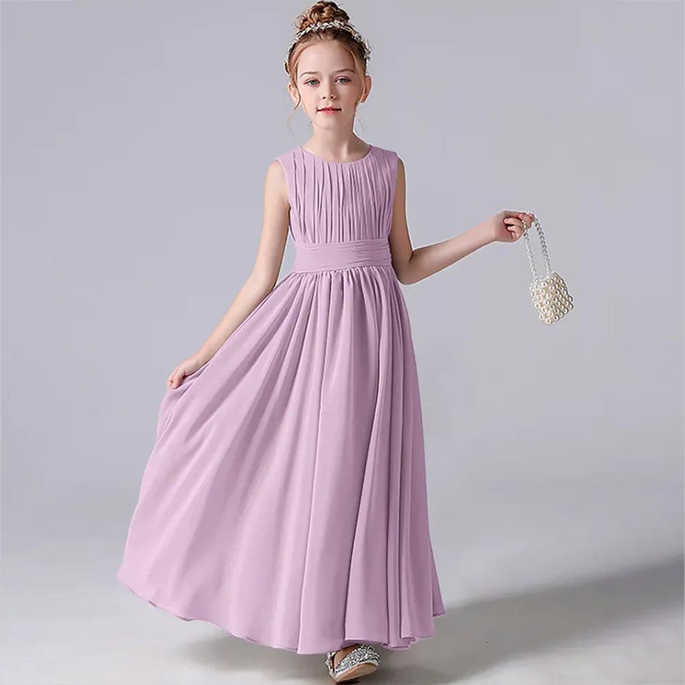 Chiffon Pleated Flower Girl Dress HER SHOP Chiffon Pleated Flower Girl Dress HER SHOP