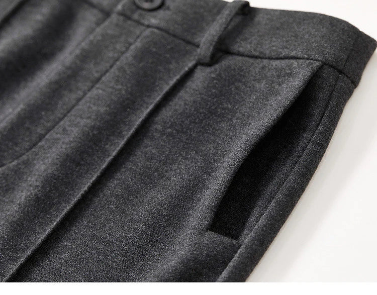 High Waist Wool Blend Flare Pants – Warm Winter Office Trousers for Women
