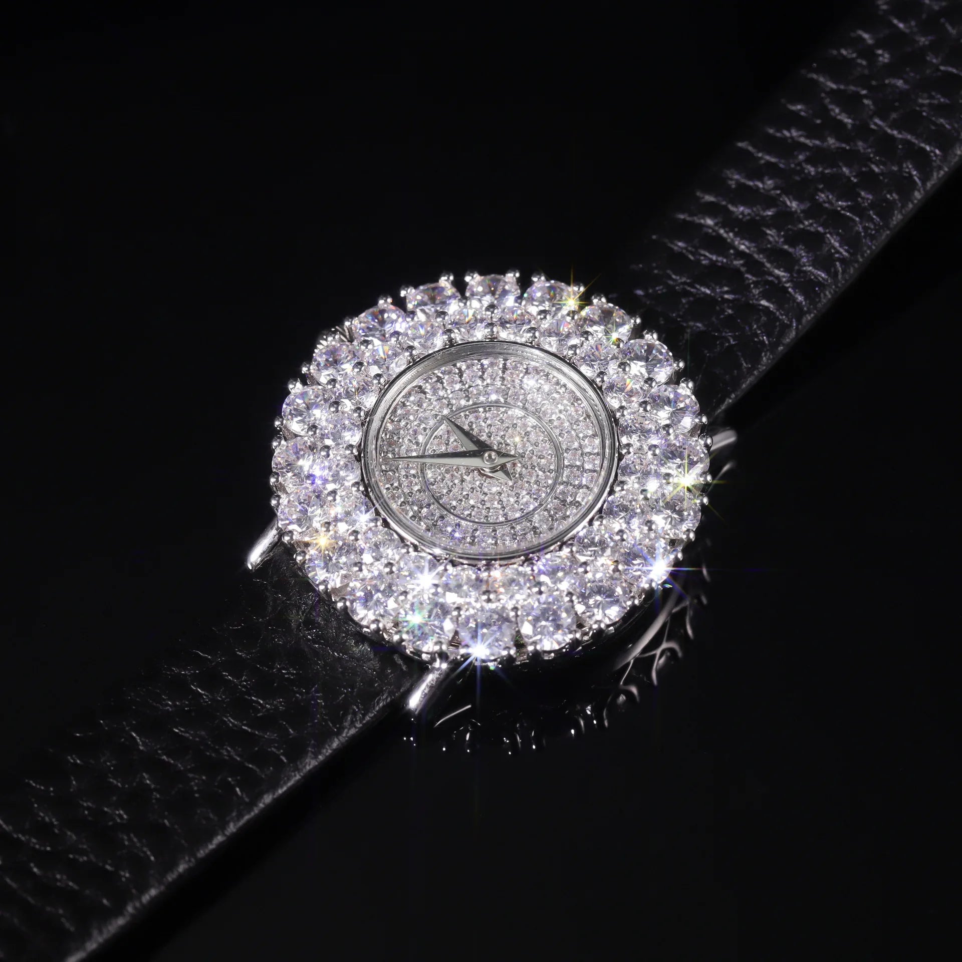 Luxury Women’s Watch – Real 925 Sterling Silver, Full Moissanite Diamonds, Round Zircon Dial, GRA Certified Elegant Wristwatch