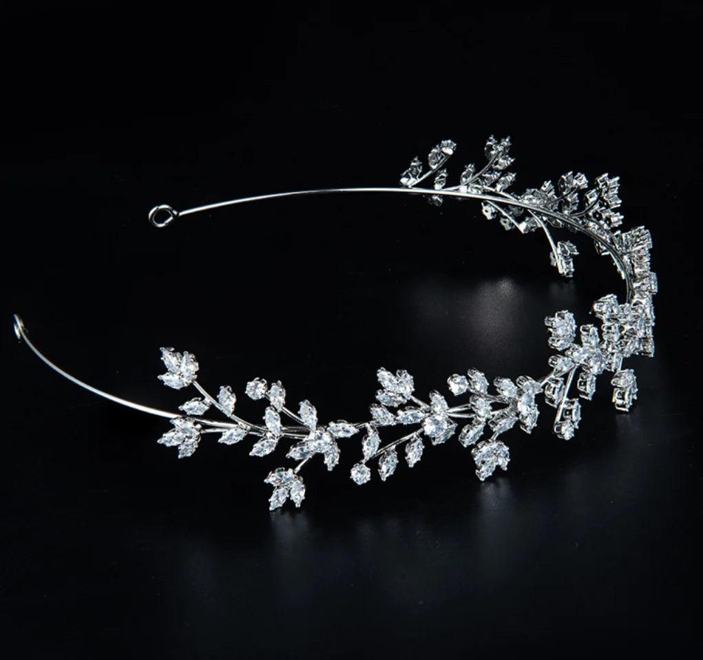 Bridal Headband Wedding Headdress Cubic Zirconia Princess Bride Tiaras Crowns Women Birthday Party Prom Hair Jewelry Hairband