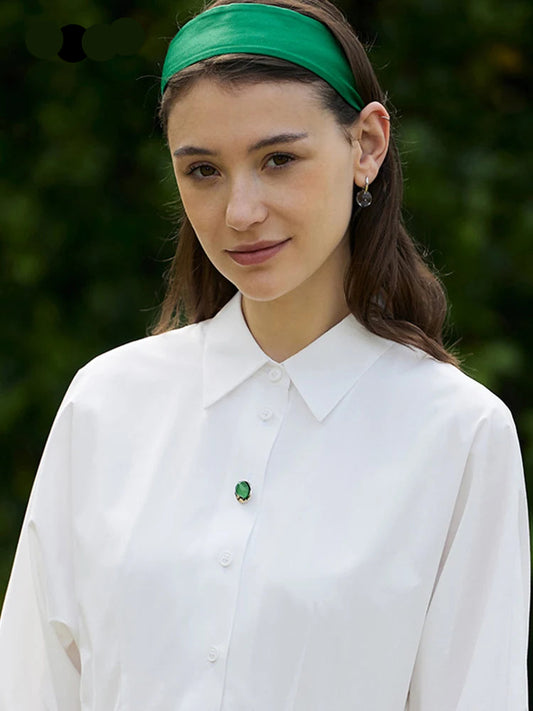 Minimalist Women's Shirt Dress - 2023 Spring Collection, White Pleated Long Dress with Waist Belt, Elegant Casual Style - HER SHOP