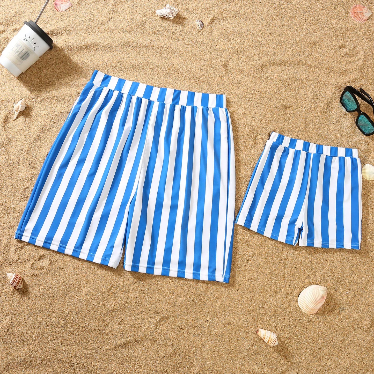 Family Swimsuit Mother Daughter Swimwear Father Son Swim Shorts 2023 Summer Striped Mom And Daughter Bikini Suit Matching Outfit