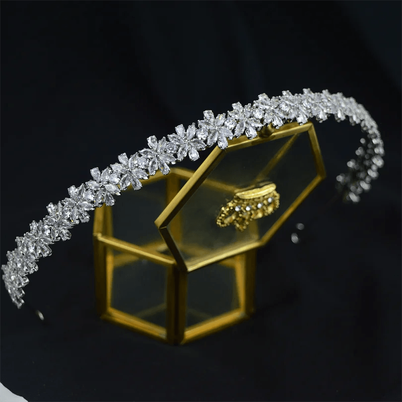 Crystal Bridal Headband Luxury Zirconia CZ Wedding Hair Accessories, Tiaras & Crowns for Prom & Party