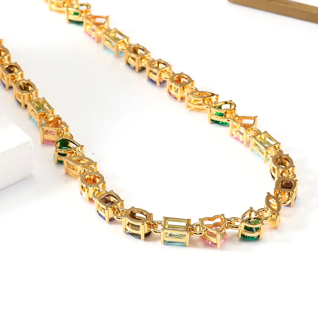 925 Sterling Silver Colorful Lab Sapphire Gemstone Necklace Custom Chain Jewelry for Women | Birthday & Anniversary Gift