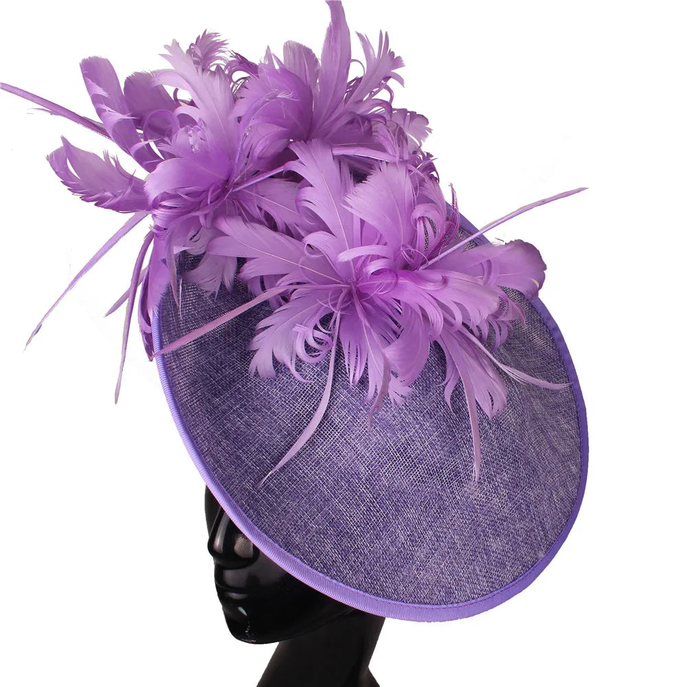 Elegant Floral Feather Fascinator Hat – Women's Derby & Wedding Formal Headpiece with Headband