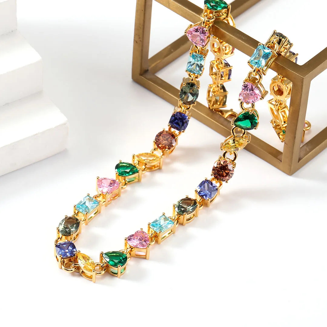 925 Sterling Silver Colorful Lab Sapphire Gemstone Necklace Custom Chain Jewelry for Women | Birthday & Anniversary Gift