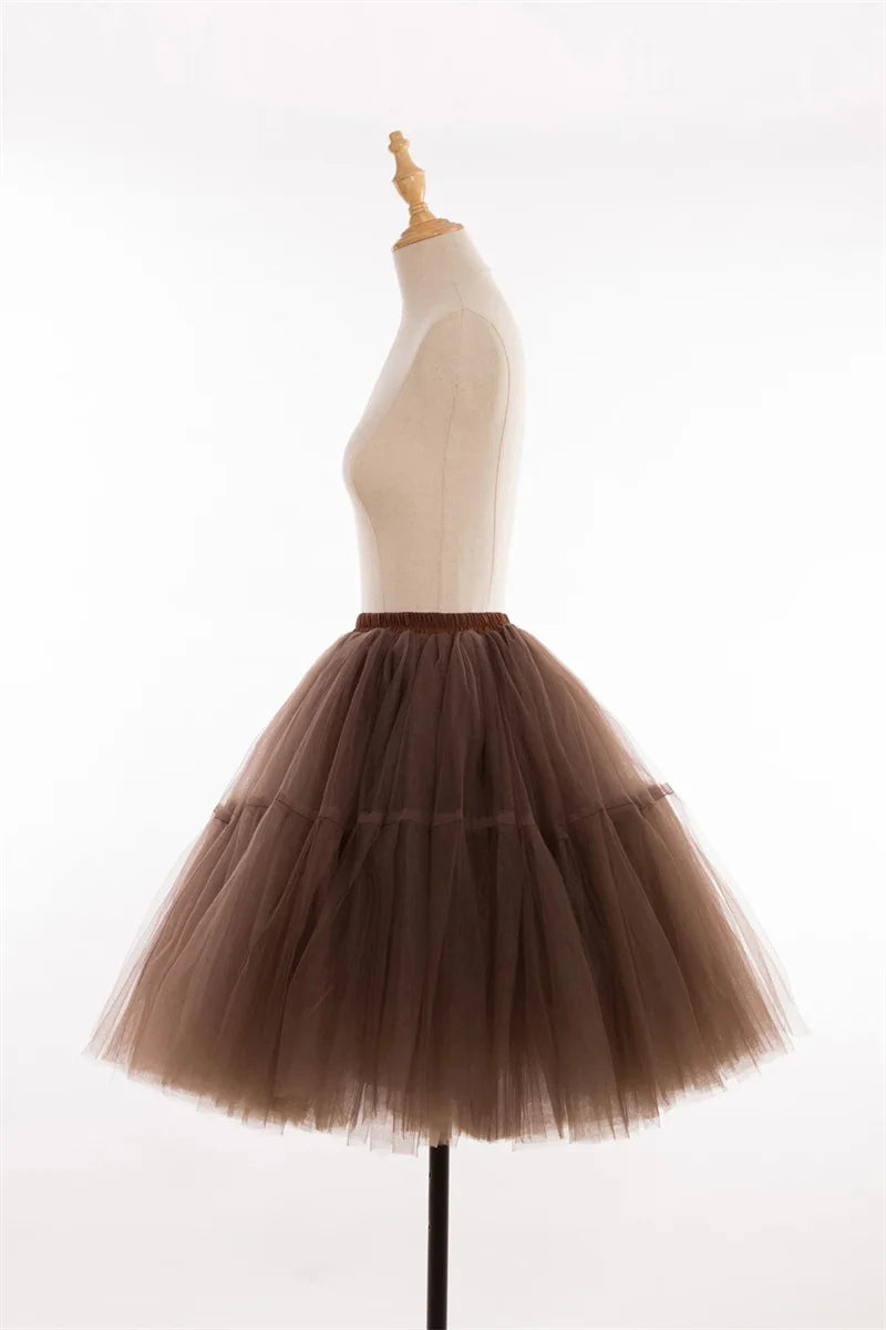 Elegant High Waist Tulle Tutu Skirt – Puffy Mesh Short Pettiskirt for Party, Prom, or Dance