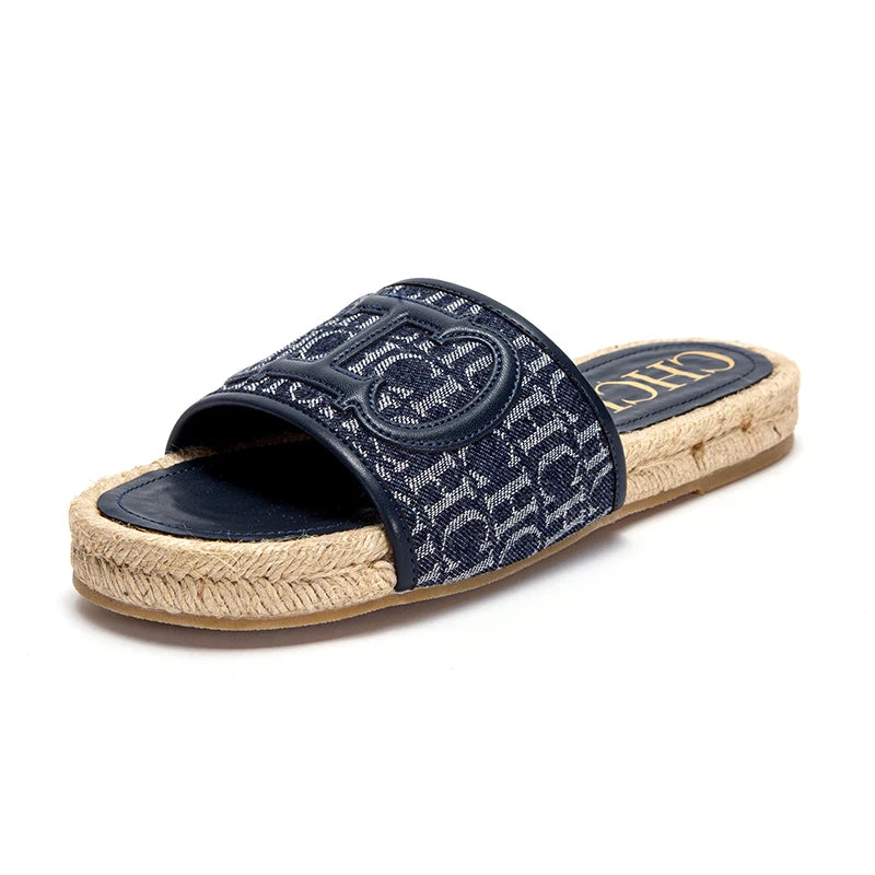 Chic Women's Beach Shoes New Hemp Bottom Anti slip Women's Sandal Flats