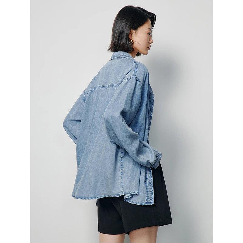 Women's Denim Top – Lightweight Lyocell Shirt